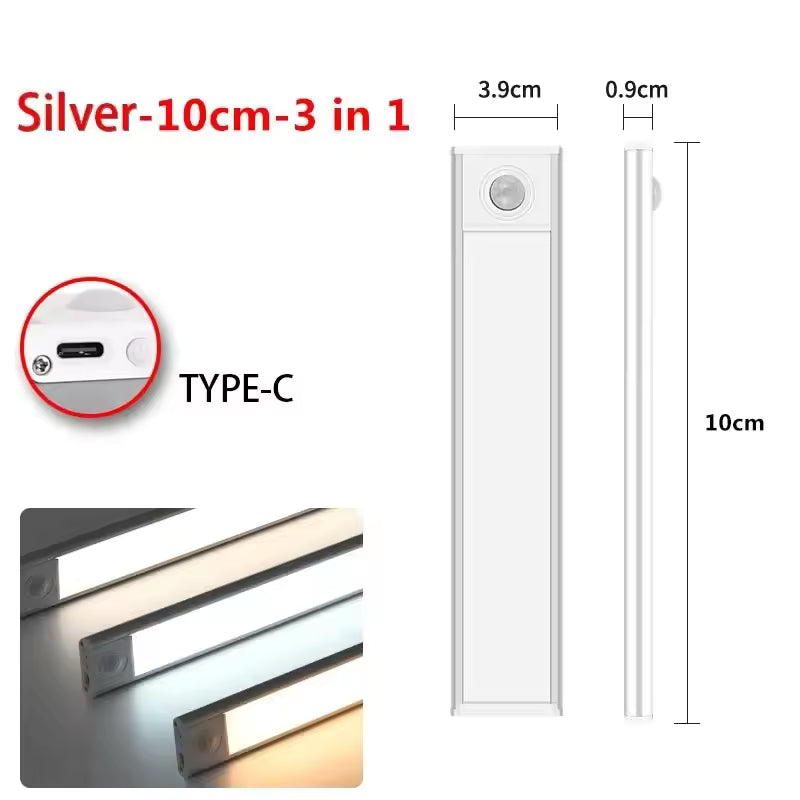 Magnetic LED Under Cabinet Light – Motion Sensor & Rechargeable