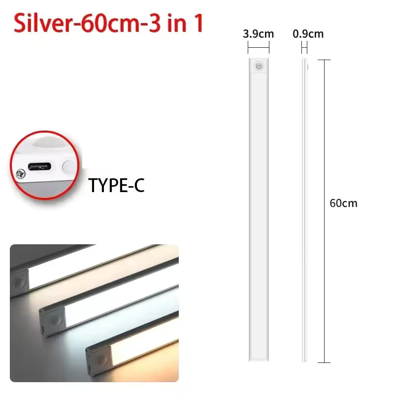 Magnetic LED Under Cabinet Light – Motion Sensor & Rechargeable