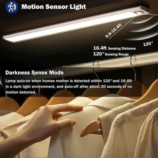 Magnetic LED Under Cabinet Light – Motion Sensor & Rechargeable