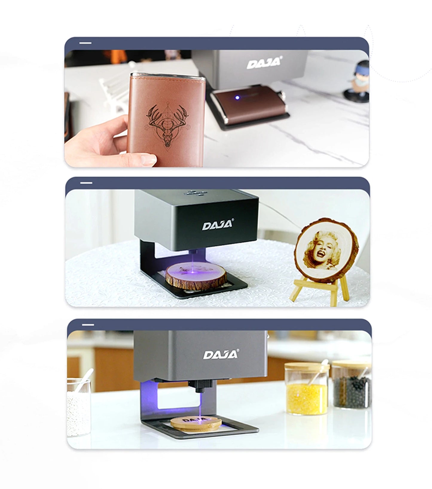 DAJA DJ6 Mini Portable Laser Engraver – 3W Bluetooth CNC for Wood, Leather & Metal