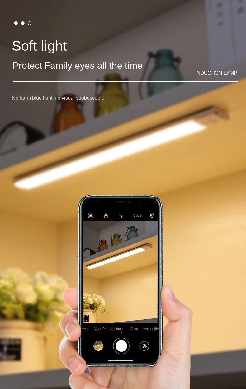 Magnetic LED Under-Cabinet Light with Motion Sensor | USB Rechargeable