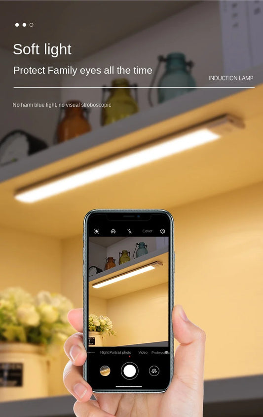 Magnetic LED Under-Cabinet Light with Motion Sensor | USB Rechargeable