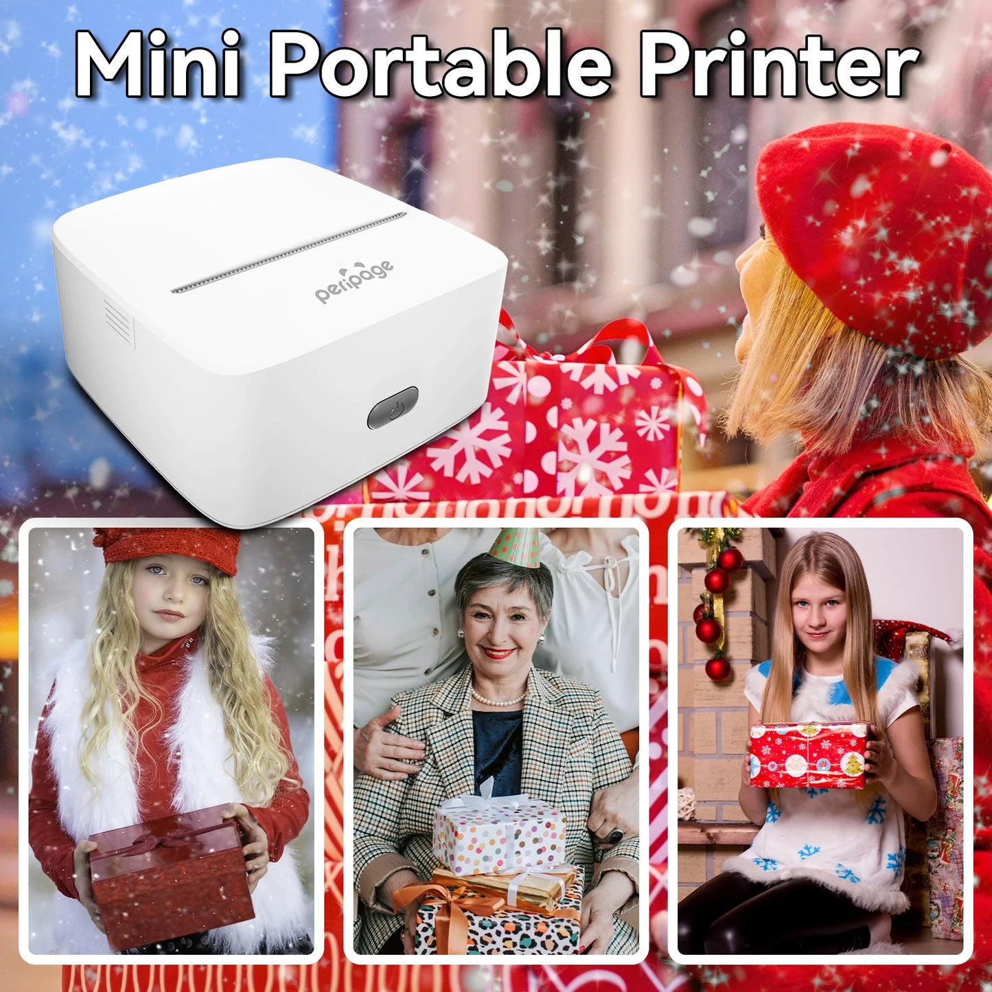 PeriPage Mini Printer, Small Photo Printer for Study Photos Notes,Thermal Sticker Printers Compatible with IOS/Android