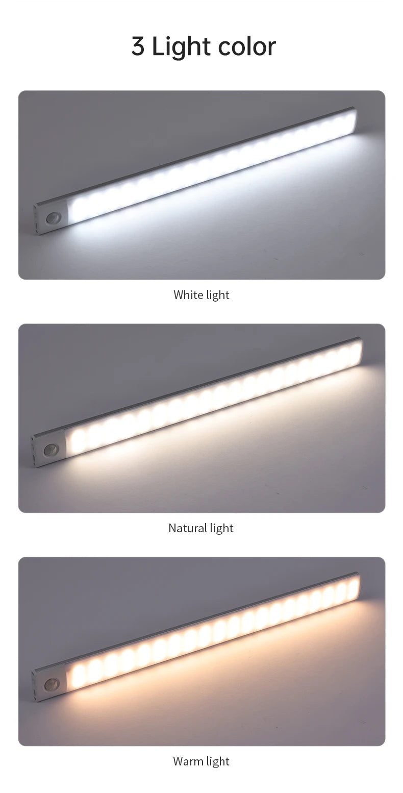 Magnetic LED Under-Cabinet Light with Motion Sensor | USB Rechargeable