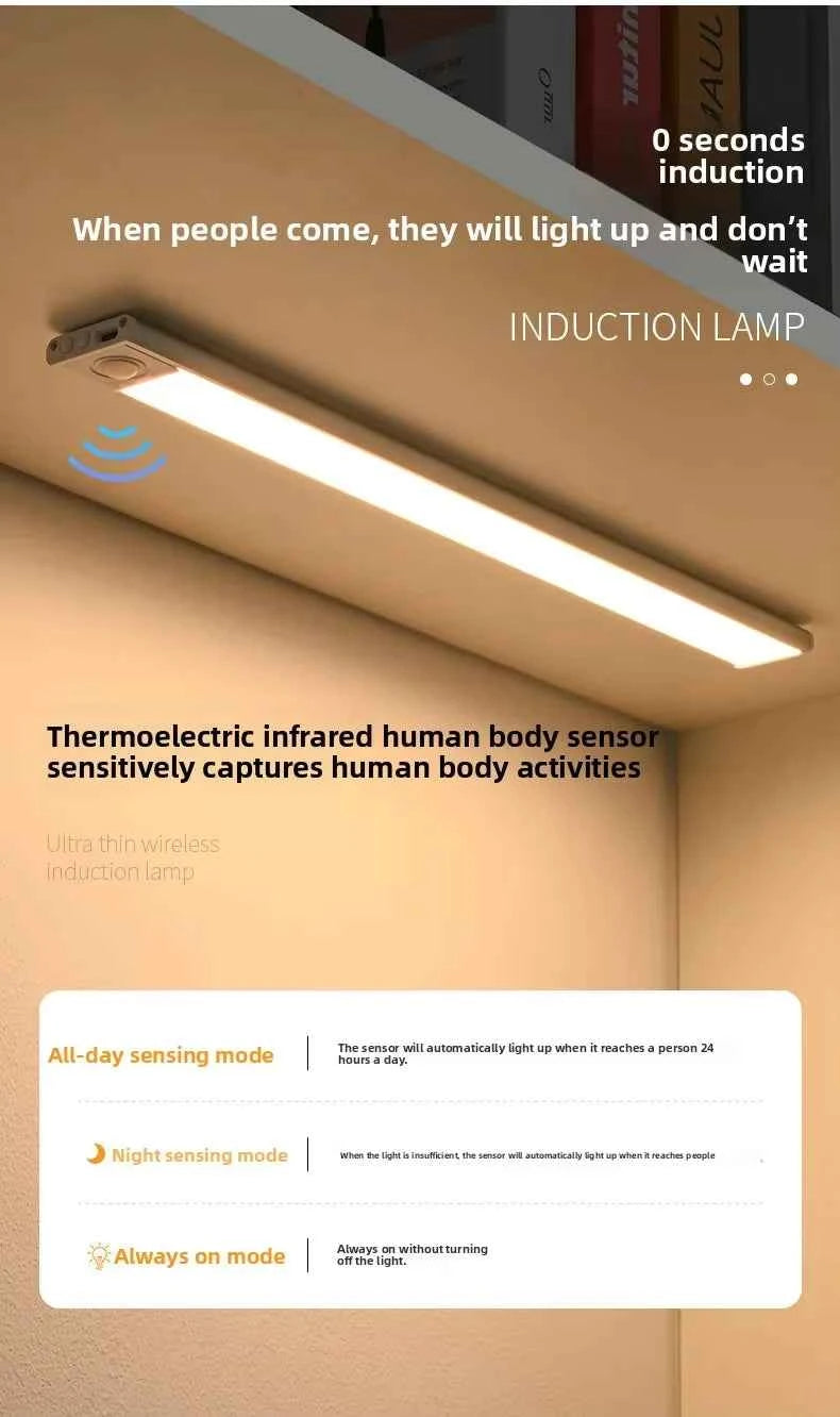 Magnetic LED Under Cabinet Light – Motion Sensor & Rechargeable