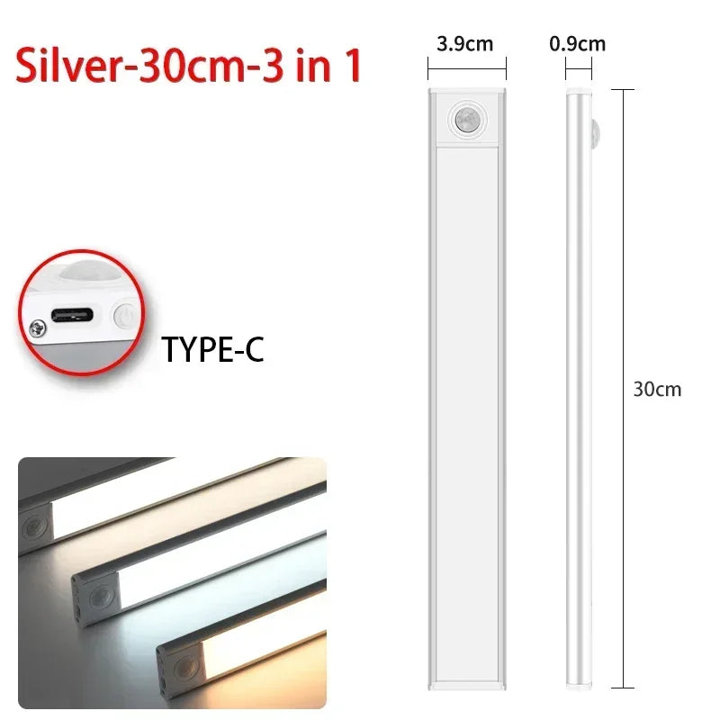 Magnetic LED Under Cabinet Light – Motion Sensor & Rechargeable