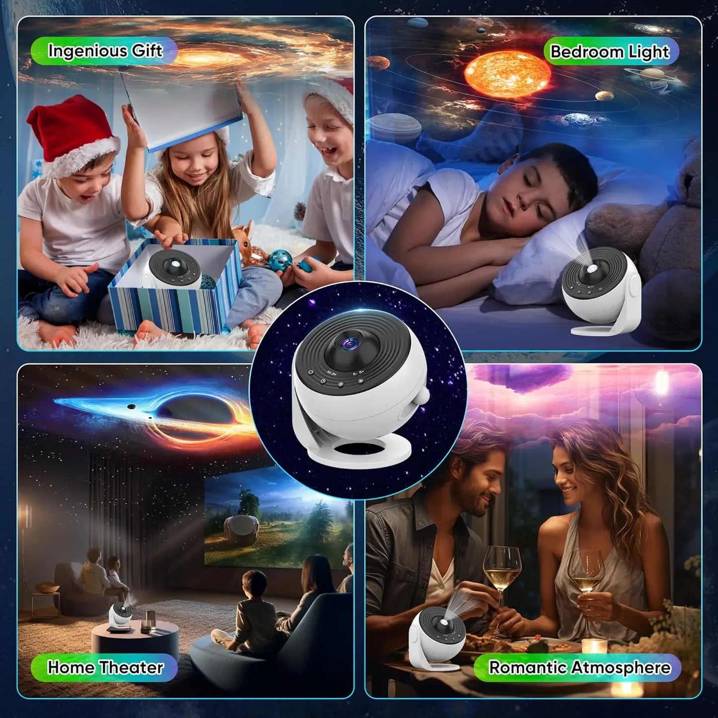 13-in-1 HD Galaxy Projector | 360° Rotation, Adjustable Focus & Auto Timer