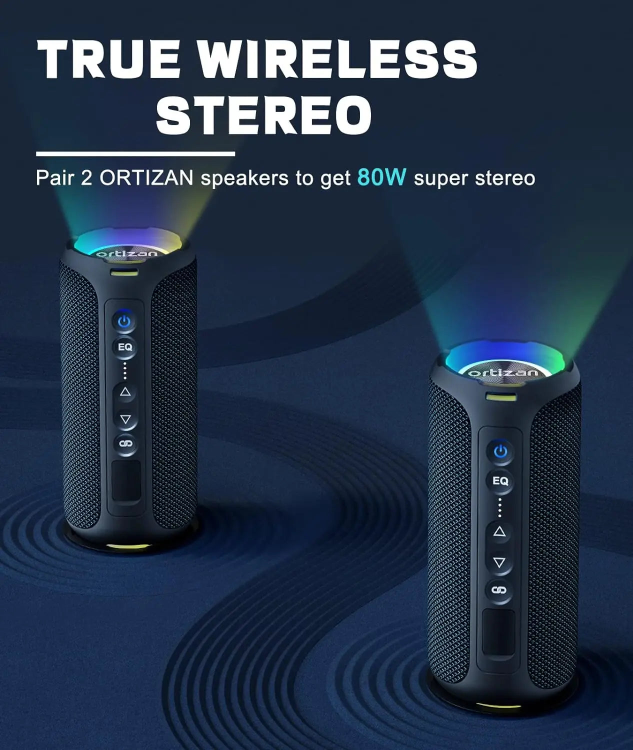 Ortizan X8 Pro 40W Bluetooth Speaker – IPX7 Waterproof, 30H Battery, Portable Outdoor