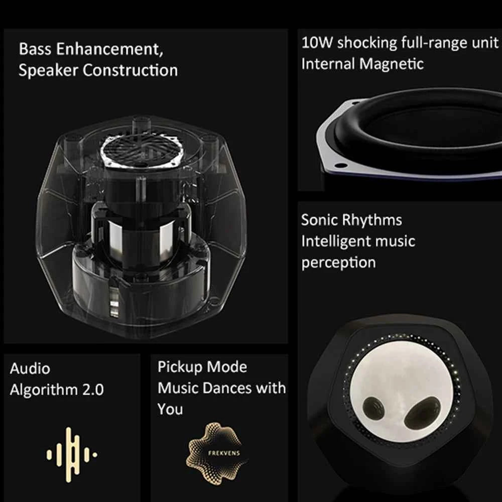 Ferrofluid Rhythm Speaker — Magnetic Fluid Desk Speaker with Music Sync Lamp