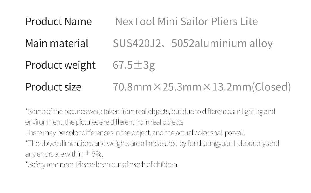 NexTool Mini Sailor Pliers Lite 10 In 1 Folding EDC Multi Tool Scissors Screwdriver Outdoor Portable Equipment Hand Tools