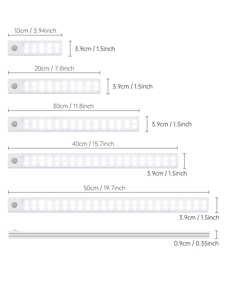 Magnetic LED Under-Cabinet Light with Motion Sensor | USB Rechargeable