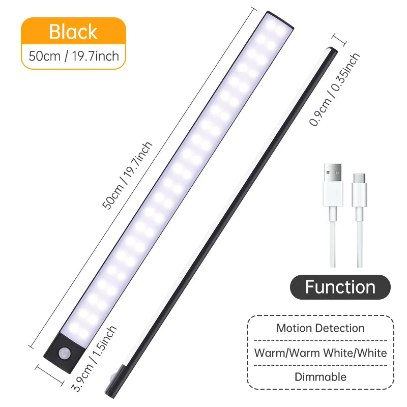 Magnetic LED Under-Cabinet Light with Motion Sensor | USB Rechargeable
