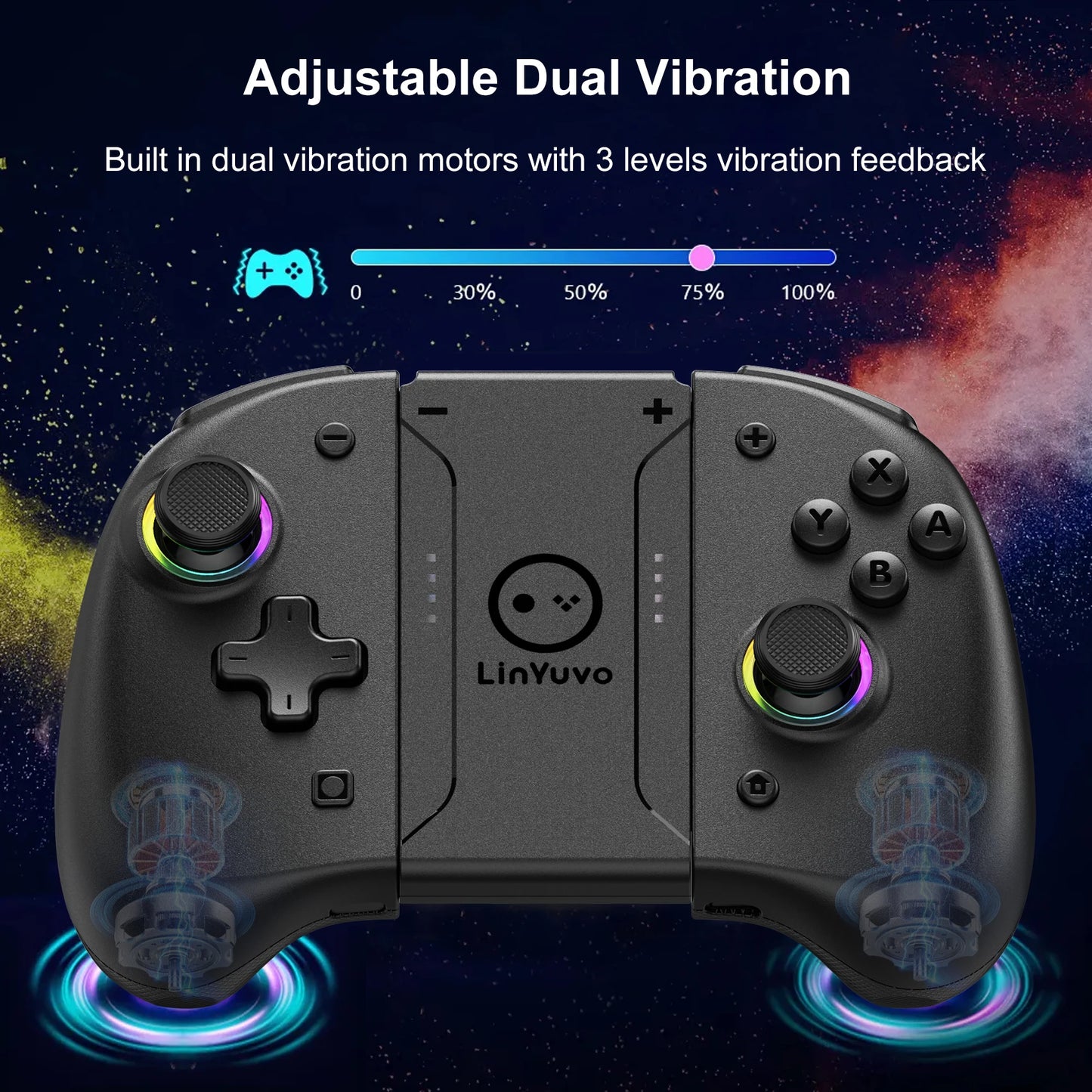 AyeBeau Wireless Controller for Nintendo Switch, OLED & Lite – Hall Effect Joysticks, Gyro, RGB