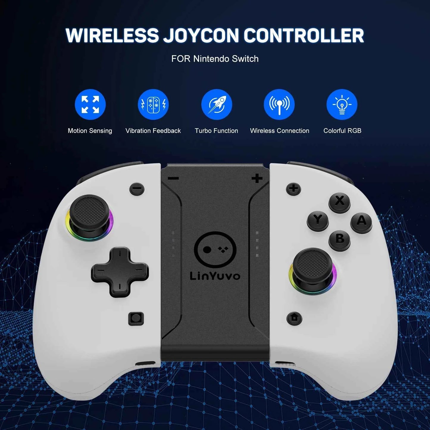 AyeBeau Wireless Controller for Nintendo Switch, OLED & Lite – Hall Effect Joysticks, Gyro, RGB