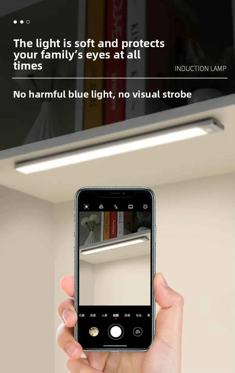 Magnetic LED Under Cabinet Light – Motion Sensor & Rechargeable