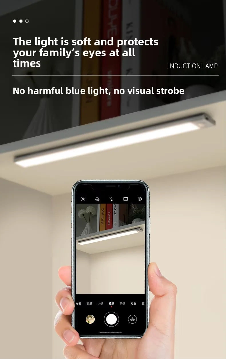 Magnetic LED Under Cabinet Light – Motion Sensor & Rechargeable