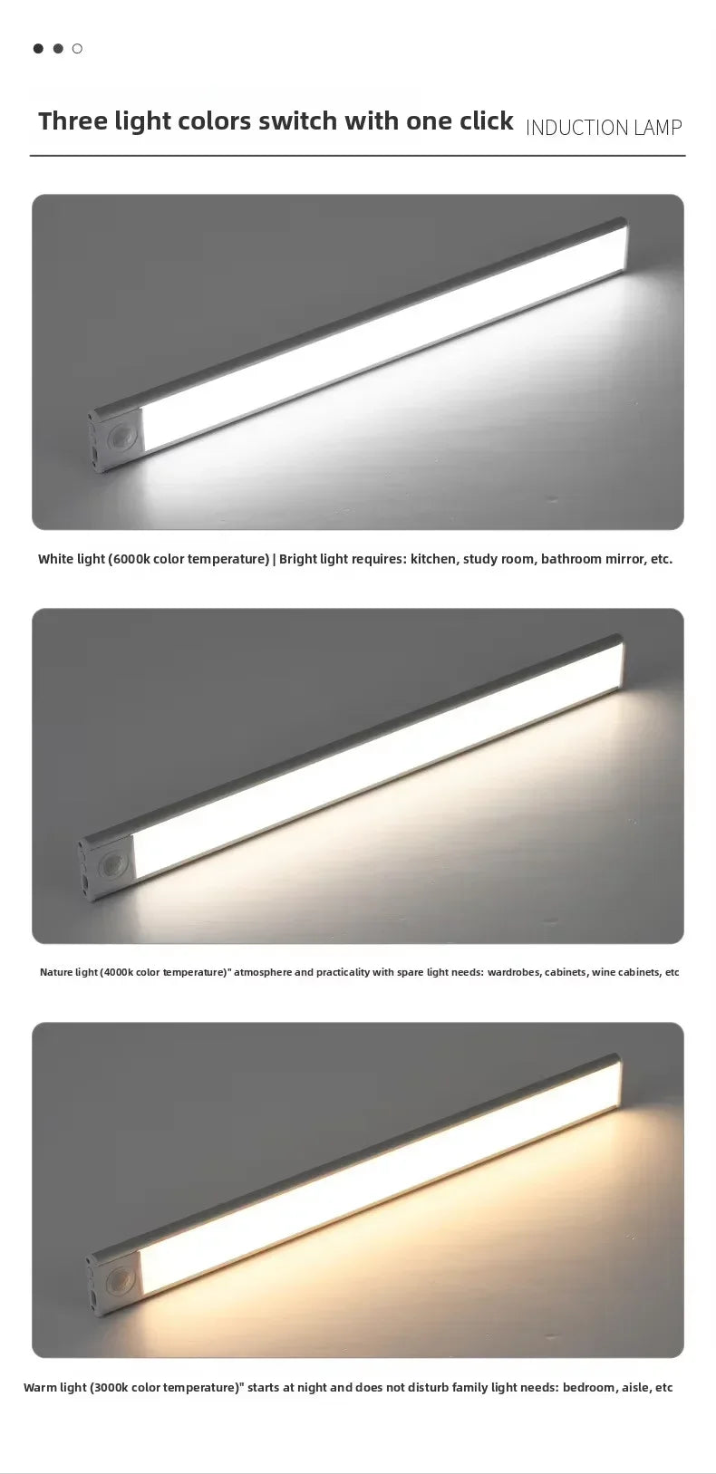 Magnetic LED Under Cabinet Light – Motion Sensor & Rechargeable