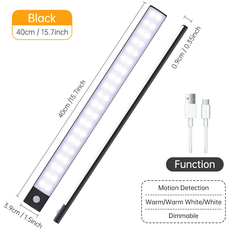 Magnetic LED Under-Cabinet Light with Motion Sensor | USB Rechargeable