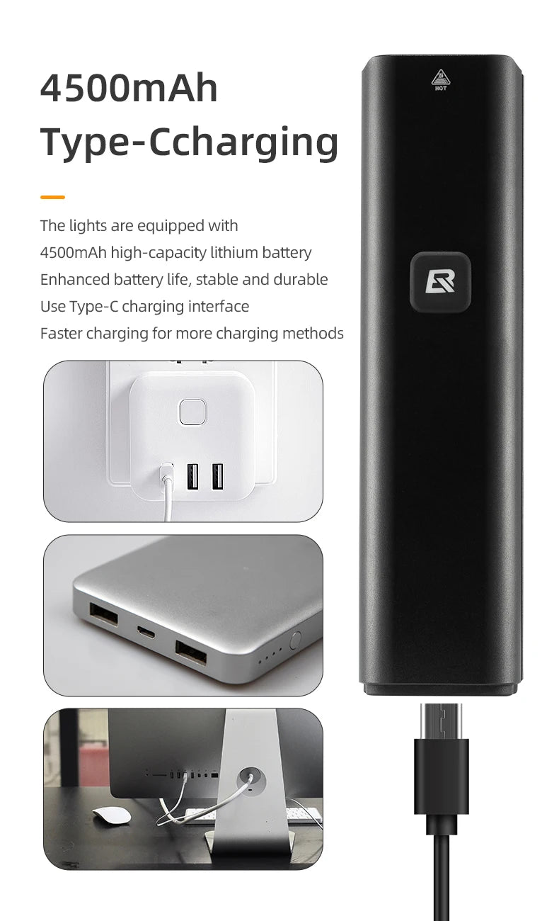 ROCKBROS RHL1000 Bike Front Light – 1000LM, IPX6, USB-C Rechargeable