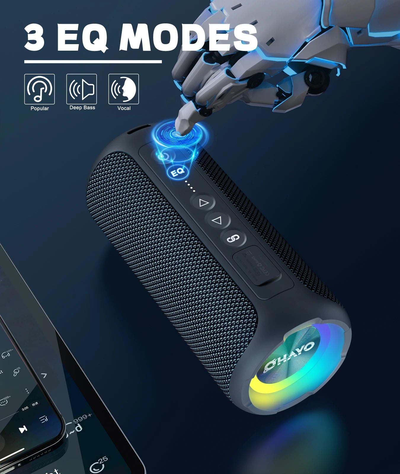 Ortizan X8 Pro 40W Bluetooth Speaker – IPX7 Waterproof, 30H Battery, Portable Outdoor