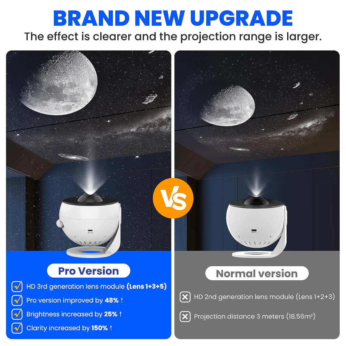 13-in-1 HD Galaxy Projector | 360° Rotation, Adjustable Focus & Auto Timer