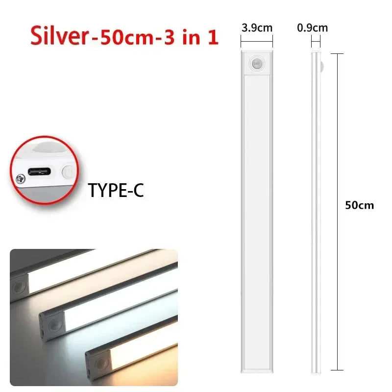 Magnetic LED Under Cabinet Light – Motion Sensor & Rechargeable