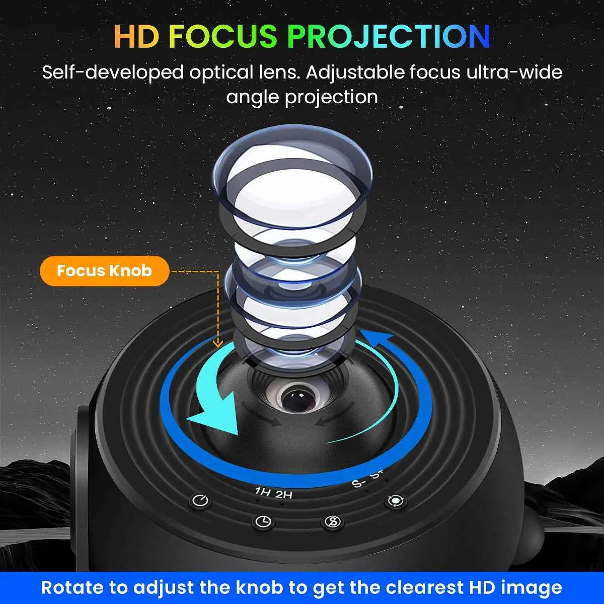 13 in 1 HD Galaxy Projecto, 360° Rotating,Timer Funtion Adjustable Focal Length Planetarium  Night Light with for Bedroom
