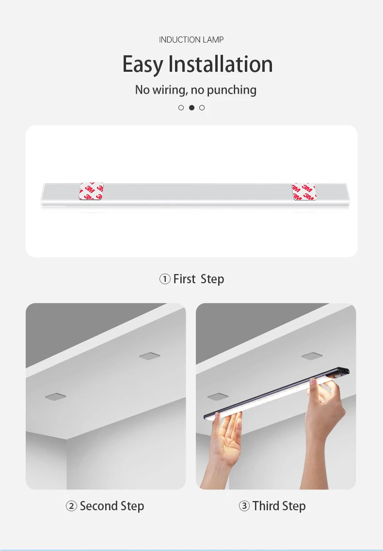 Magnetic LED Under-Cabinet Light with Motion Sensor | USB Rechargeable