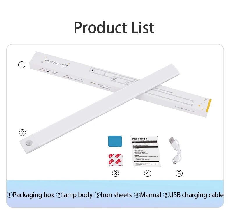 Magnetic LED Under-Cabinet Light with Motion Sensor | USB Rechargeable