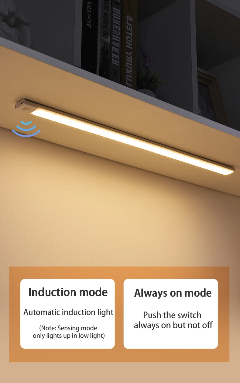 Magnetic LED Under-Cabinet Light with Motion Sensor | USB Rechargeable